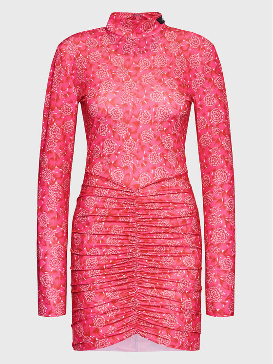 ROTATE ROTATE Koktejlové šaty Mikiii RT2149 Růžová Slim Fit