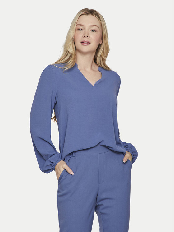 Vila Blúzka Rella 14096986 Modrá Regular Fit