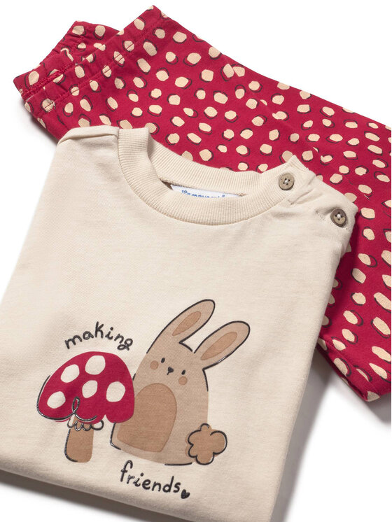 Mayoral Mayoral Komplet bluza i spodnie materiałowe 2745 Beżowy Regular Fit