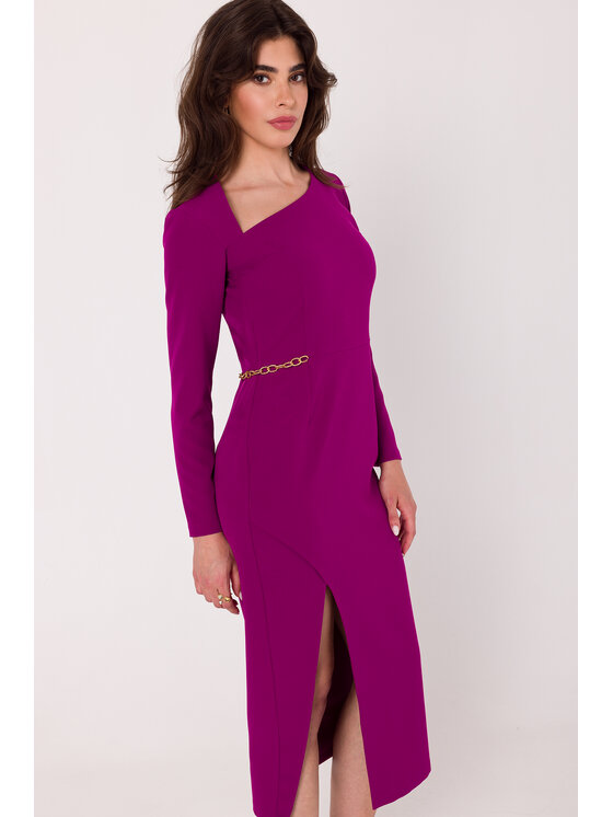 Makover Makover Každodenné šaty K178 Ružová Modern Fit