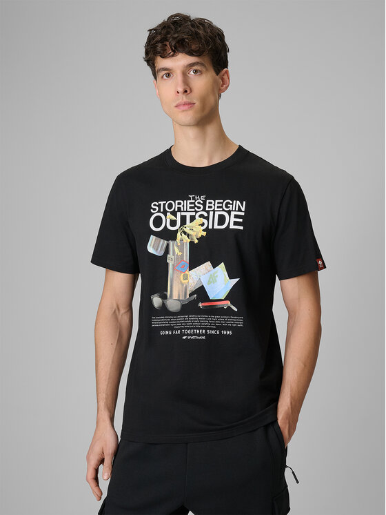 4F 4F T-Shirt NATURE’S TRAIL Czarny Regular Fit