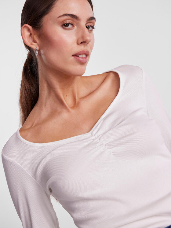 Pieces Pieces Halenka 17135564 Bílá Slim Fit
