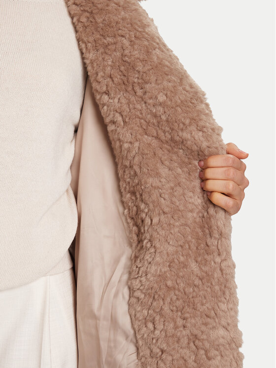 Eleh Eleh Cappotto in shearling EFW250251 Beige Regular Fit