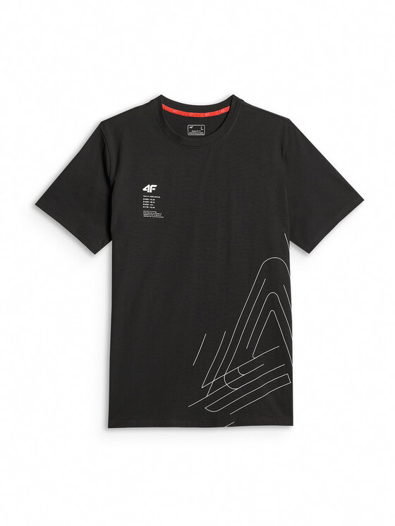 4F 4F T-Shirt MONOCHROME MOVEMENT Czarny Regular Fit