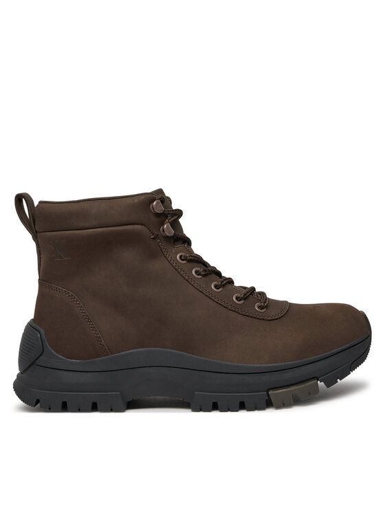 Calvin Klein Gležnjače Hybrid Wp Boot Laceup Rebellious YM0YM01077 Smeđa