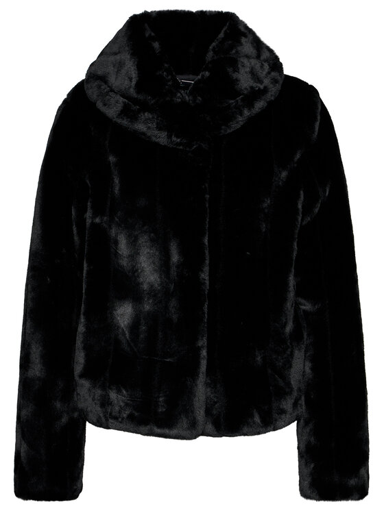 Guess Guess Pelzmantel New Sophy W0BL0N WDCH0 Schwarz Regular Fit