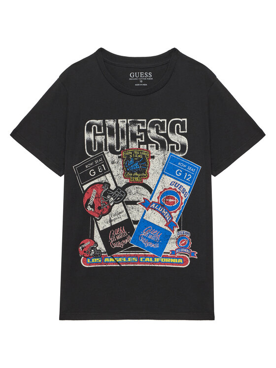 Guess T-Shirt L5YI10 K8HM4 Czarny Regular Fit