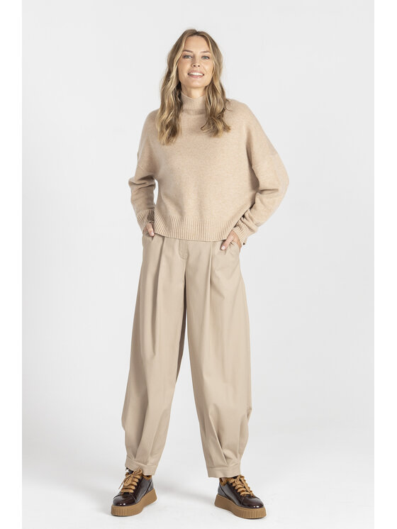Deni Cler Milano Deni Cler Milano Sweter T-DC-S455-E5-90-13-1 Beżowy Loose Fit