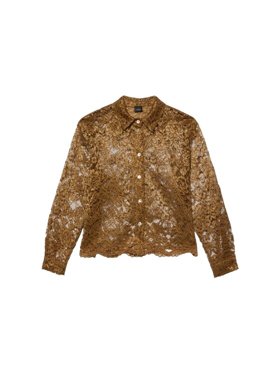 Oltre Oltre Koszula 5019R003182N028 Brązowy Cropp Fit