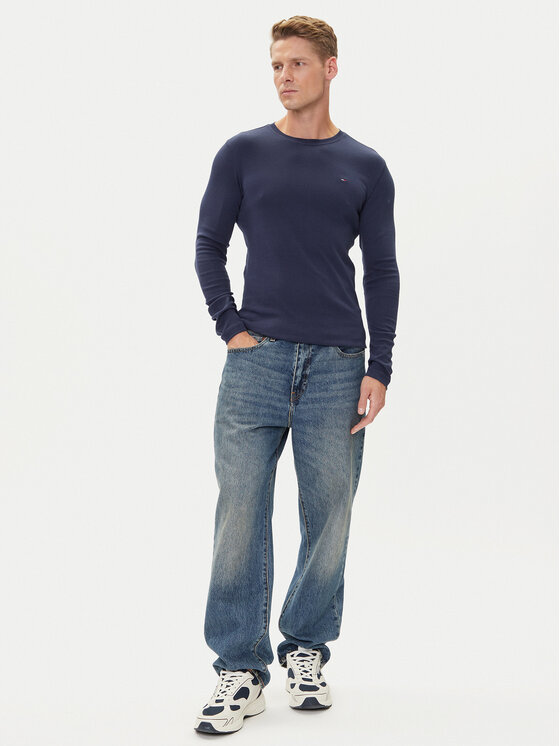 Tommy Jeans Tommy Jeans Longsleeve DM0DM04409 Granatowy Slim Fit