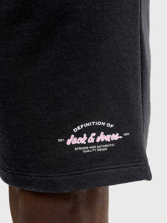 Jack & Jones Jack & Jones Sportovní kraťasy Gordon Brandon 12292136 Černá Regular Fit