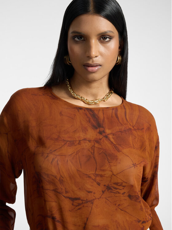 Elena Mirò Elena Mirò Blusa 2019Z100072N001 Arancione Boxy Fit