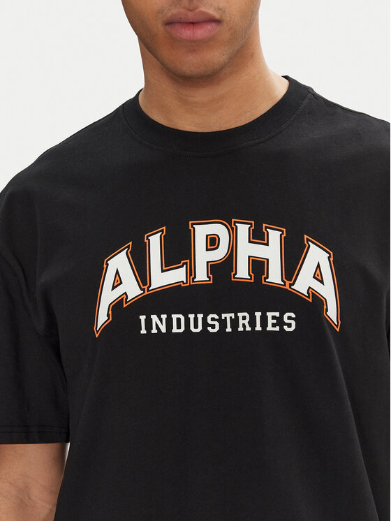 Alpha Industries Alpha Industries Tričko College 146501 Čierna Relaxed Fit