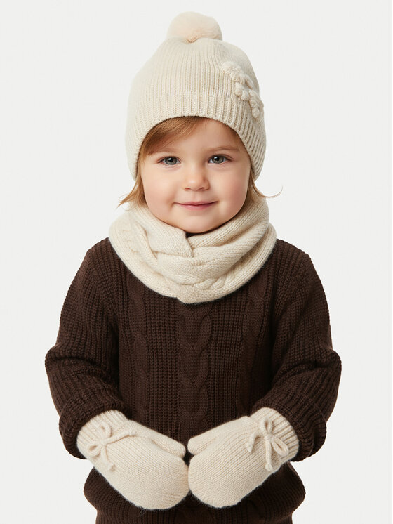 Mayoral Mayoral Set Mütze, Loop-Schal und Handschuhe 10019 Beige