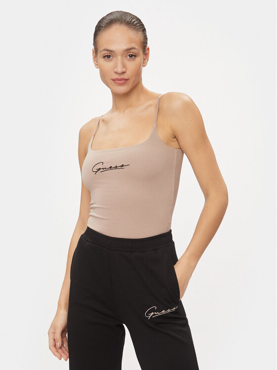 Guess Guess Top Signature V4RP06 J1314 Beżowy Slim Fit