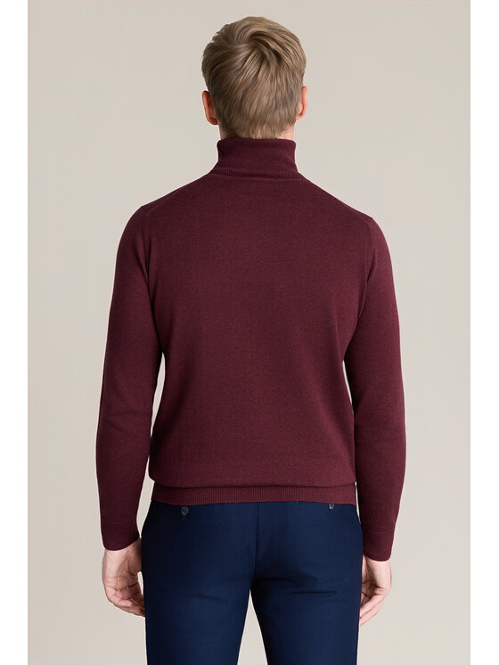 Lancerto Lancerto Sweter Jesse SW073226000048 Bordowy Regular Fit