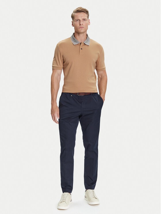 BOSS BOSS Тениска с яка и копчета H-Parlay 302 50545487 Бежов Regular Fit