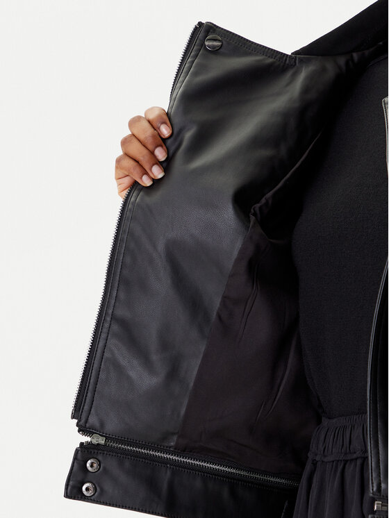 Desigual Desigual Μπουφάν από απομίμηση δέρματος Motor 25WWEW53 Μαύρο Regular Fit