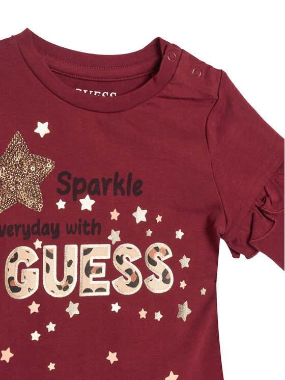 Guess Guess Komplektas: palaidinė ir tamprės A5BG02 J1314 Raudona Regular Fit