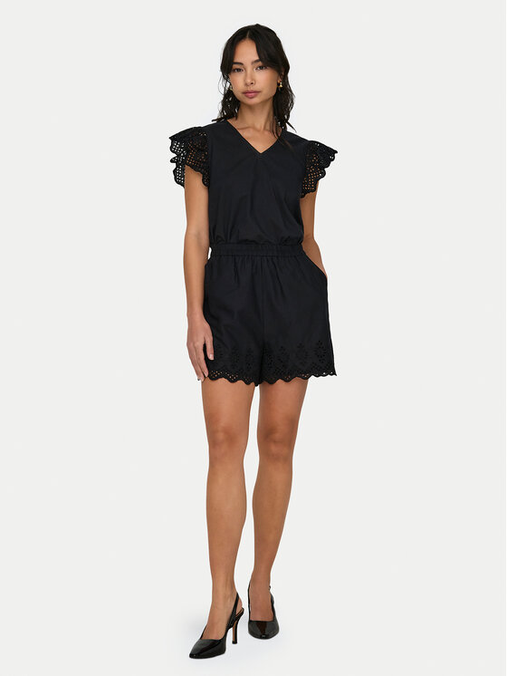 ONLY ONLY Šortky z materiálu Lou 15313167 Černá Loose Fit