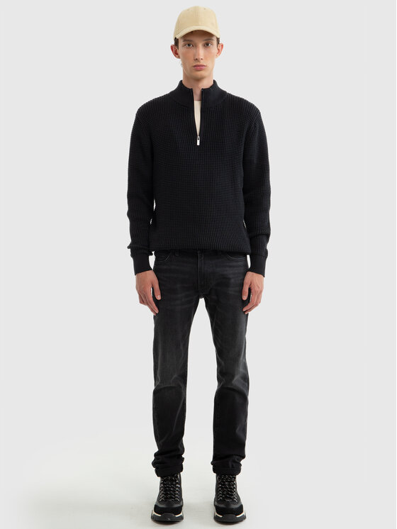BIG STAR BIG STAR Sweter KARLIS Czarny Basic Fit