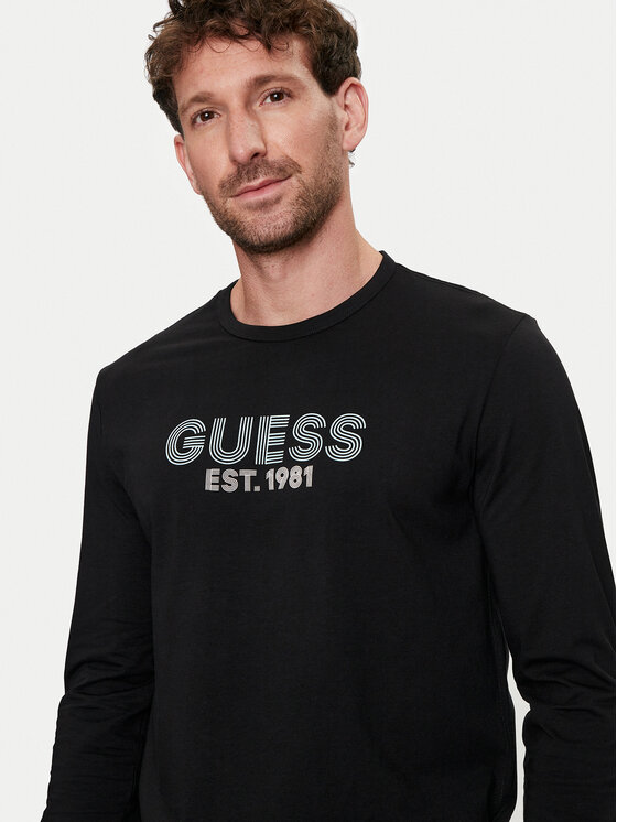 Guess Guess Longsleeve M4YI33 J1314 Negru Slim Fit