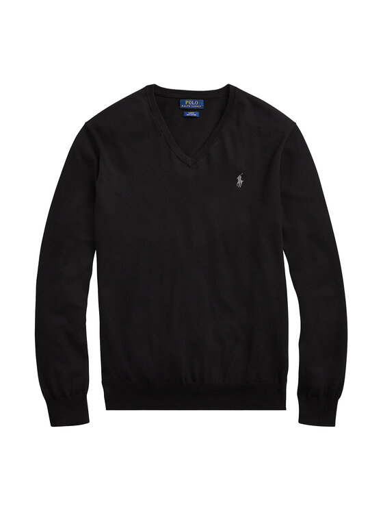 Polo Ralph Lauren Polo Ralph Lauren Megztinis Ls Sf Vn Pp 710670789003 Juoda Regular Fit