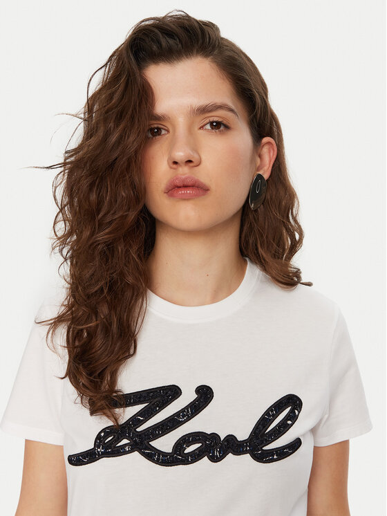 KARL LAGERFELD KARL LAGERFELD Tričko A1W17117 Biela Regular Fit