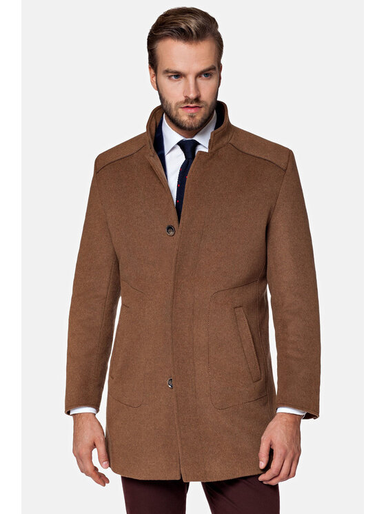 Lancerto Lancerto Płaszcz wełniany Camilo KU998217000001 Brązowy Regular Fit