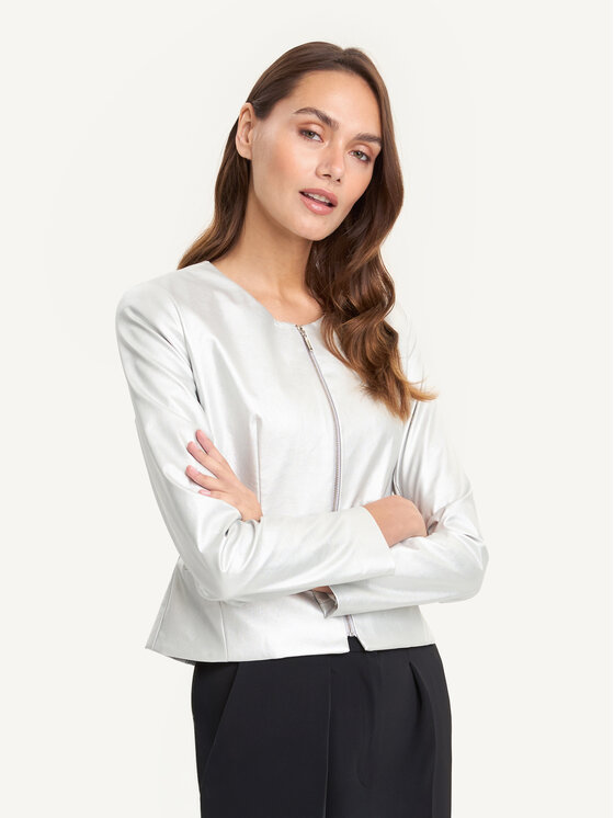 KMX KMX Marynarka 107660019 Srebrny Fitted Fit
