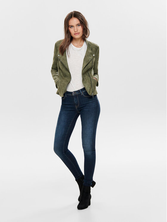ONLY ONLY Dirbtinės odos striukė Ava 15102997 Žalia Regular Fit