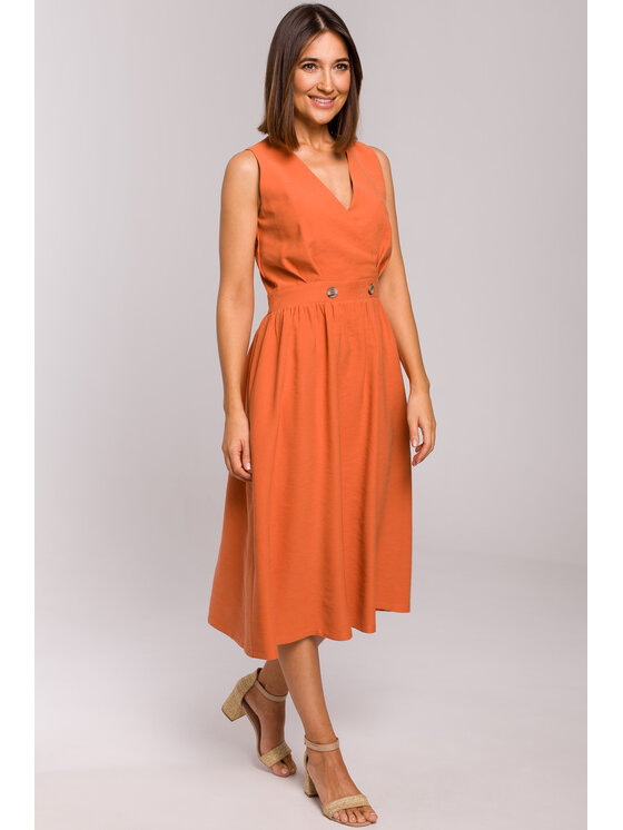 Stylove Stylove Každodenné šaty S224 Oranžová Regular Fit