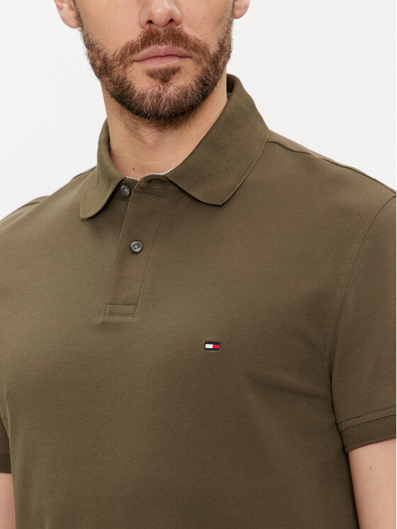 Tommy Hilfiger Tommy Hilfiger Тениска с яка и копчета 1985 MW0MW17770 Каки Regular Fit