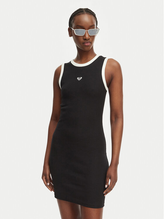 Roxy Roxy Φόρεμα καθημερινό Iconic Days ERJKD03547 Μαύρο Slim Fit