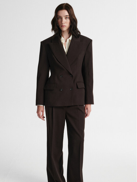 MARI PRETI MARI PRETI Marynarka SOLENNE Brązowy Slim Fit