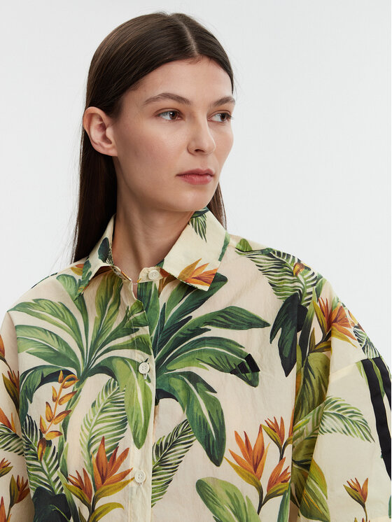 adidas adidas Košile FARM Premium JD6280 Zelená Loose Fit