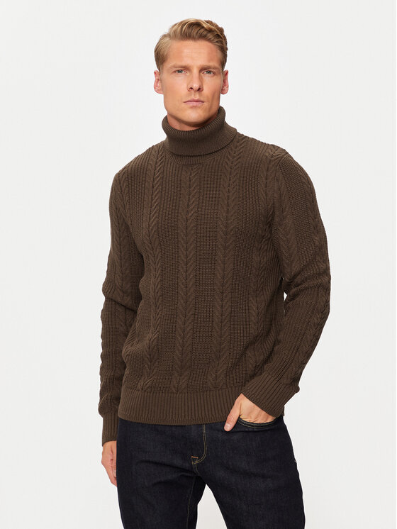 Rollkragenpullover Jack&Jones, Größe XL Braun 12261441
