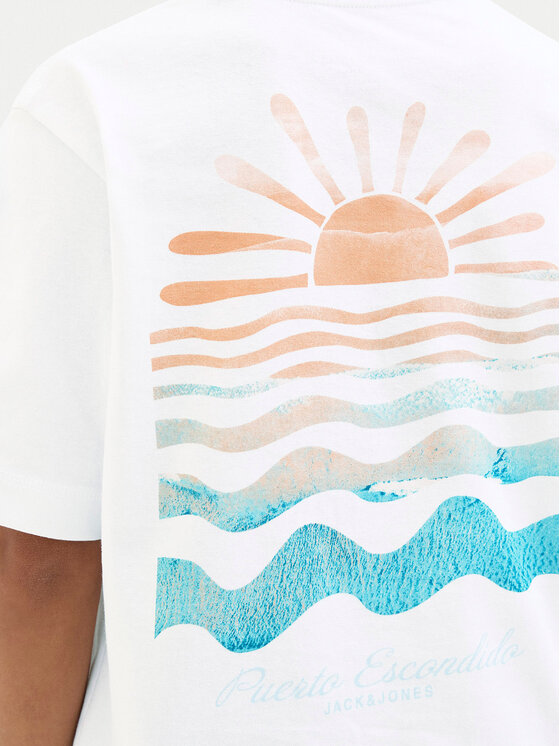Jack & Jones Junior Jack & Jones Junior Tričko Canggu 12278649 Biela Relaxed Fit
