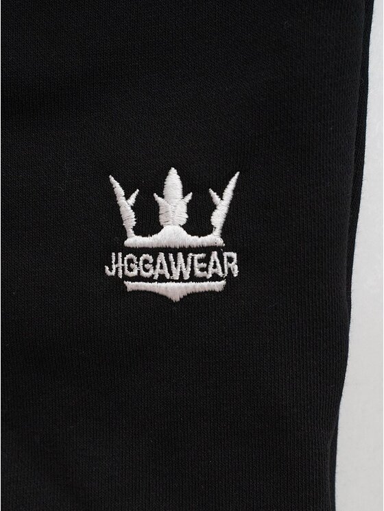 Jigga Wear Jigga Wear Szorty materiałowe Krótkie spodenki dresowe korona 131841 Czarny Regular Fit