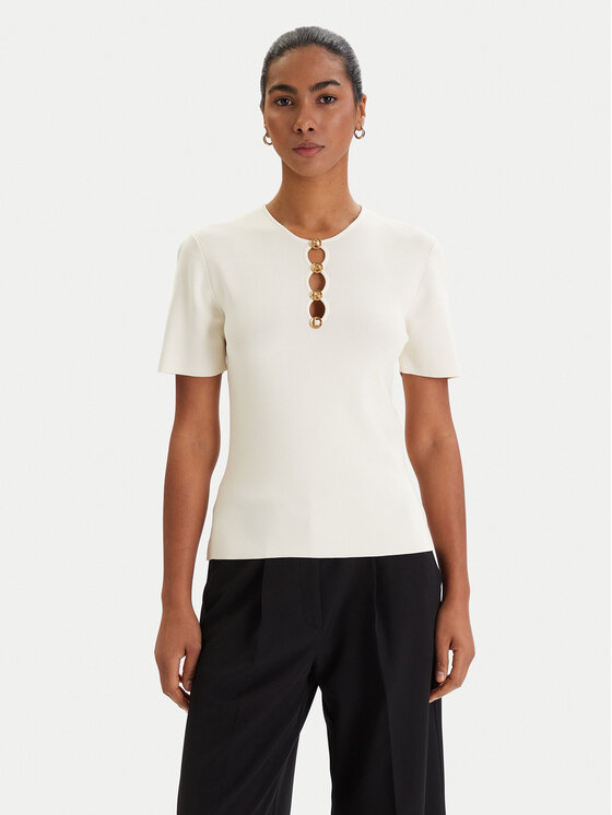 KARL LAGERFELD KARL LAGERFELD Blúz B1W18014 Ekru Slim Fit