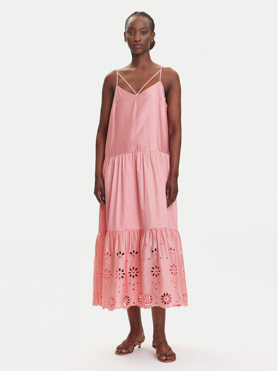 Fracomina Fracomina Ljetna haljina FJ25SD3001W400E5 Koraljna Relaxed Fit