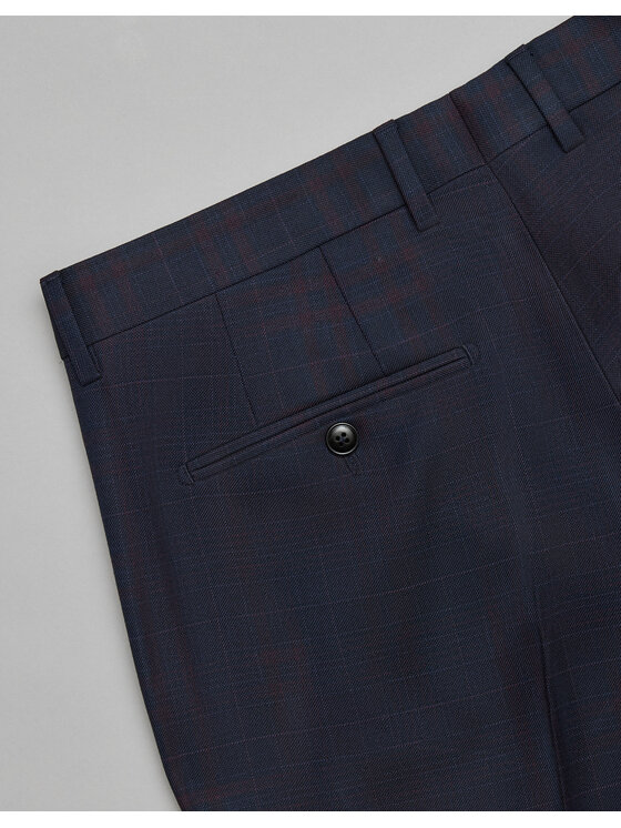 Borgio Borgio Spodnie garniturowe lambrate Granatowy Slim Fit