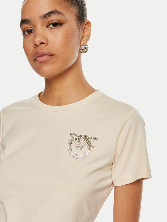 PINKO Pinko Tricou Nambrone 103320 A24E Écru Relaxed Fit