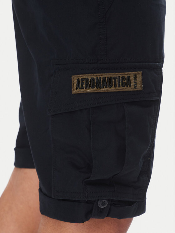Aeronautica Militare Aeronautica Militare Szorty materiałowe 251BE250CT3501 Granatowy Regular Fit