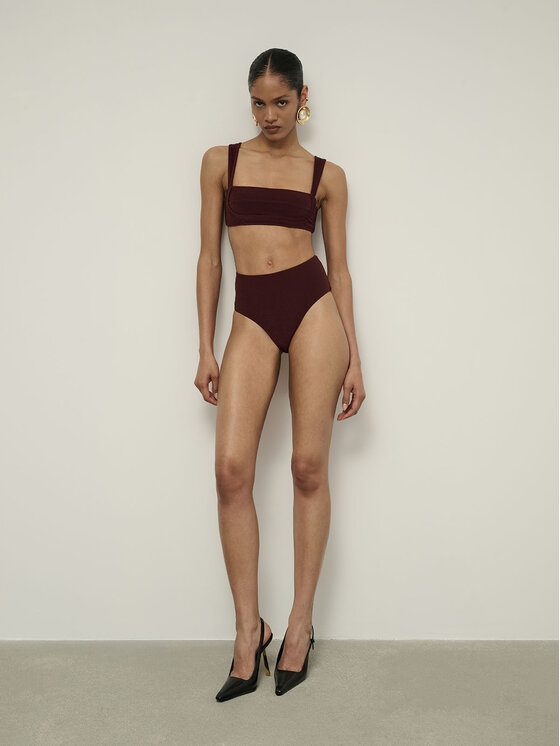 La Mania La Mania Szorty sportowe ELENA Bordowy Classic Fit