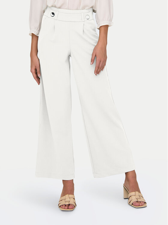 JDY JDY Kalhoty z materiálu Geggo 15208430 Bílá Wide Leg