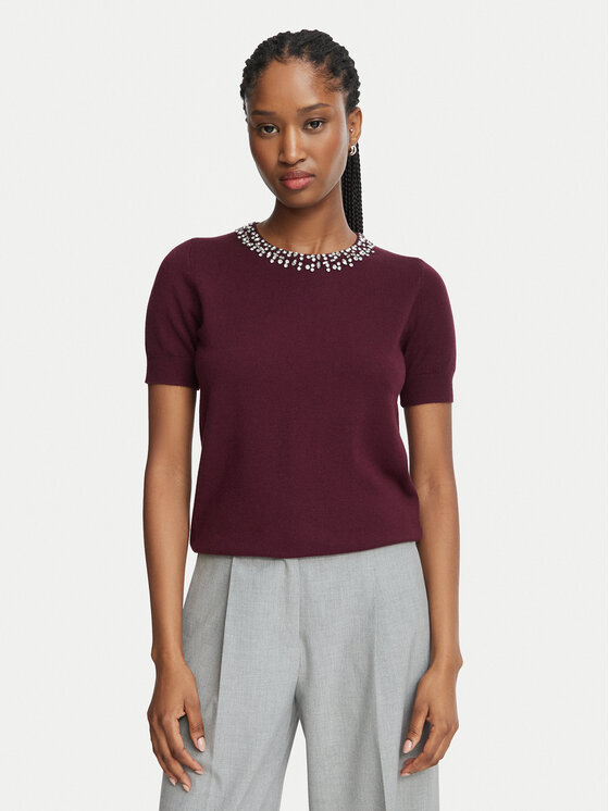 Rinascimento Rinascimento Bluzka CFM0012301003 Bordowy Regular Fit