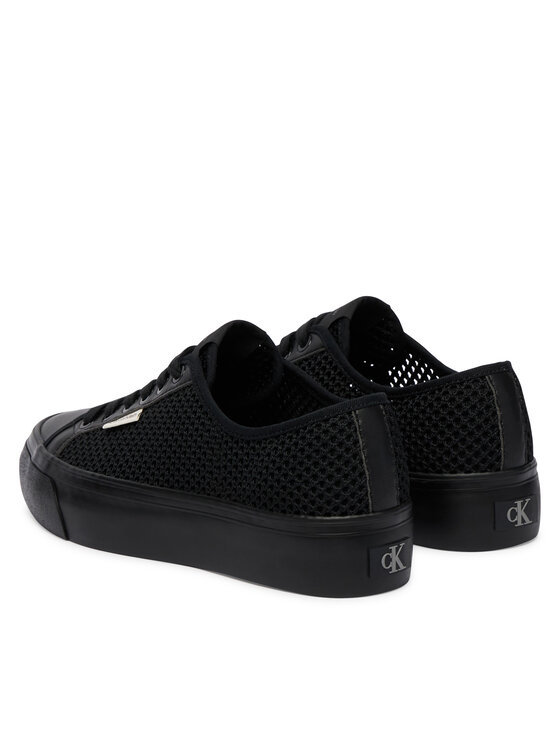 Calvin Klein Calvin Klein Сникърси Vulc Flatf Lace Up Lin Mesh HW0HW02971 Черен