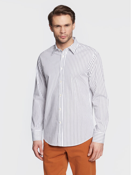 United Colors Of Benetton Camicia 5WHT5QKN8 Bianco Slim Fit Modivo
