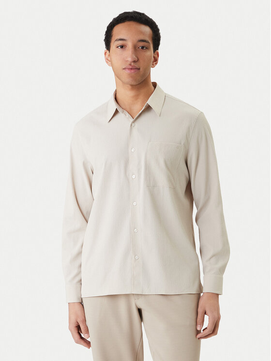 Calvin Klein Calvin Klein Риза LV04LF108G Бежов Classic Fit